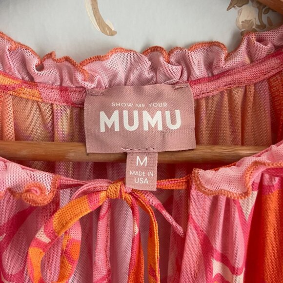 Show Me Your Mumu Womens Sheer Floral Boho Babydoll Dress Size M Festival - Picture 3 of 9